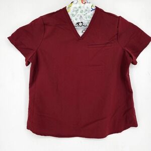 Fabletics Vital Scrub Top Womens XL Maroon Short Sleeve‎ Uniforms Healthcare